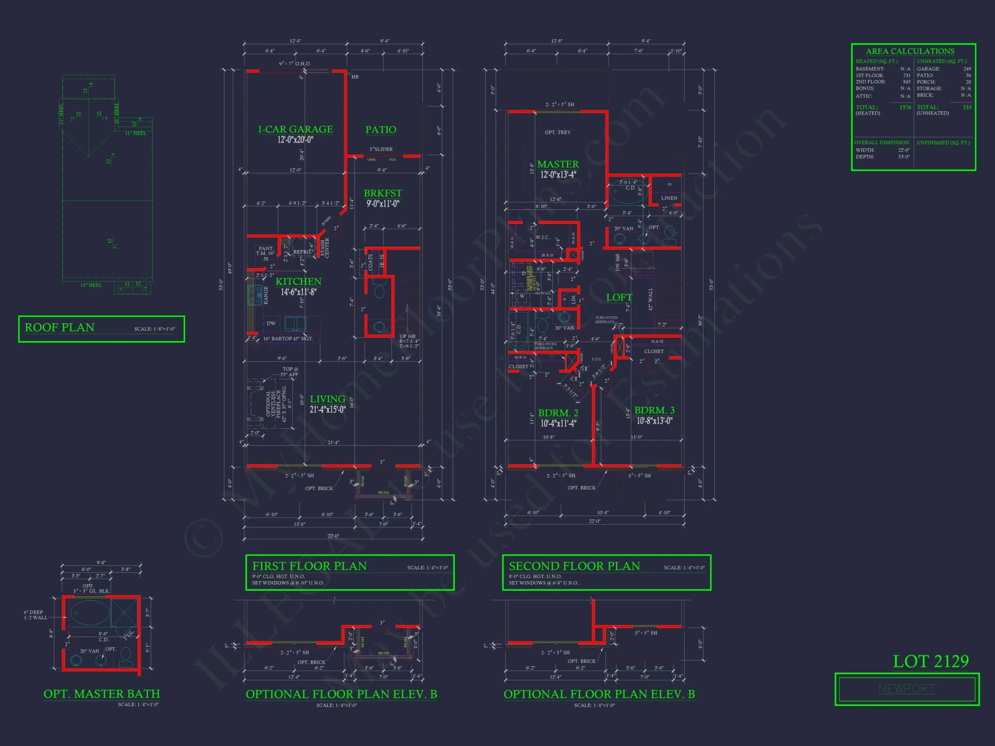 Modern Colonial Revival House Plan with 2 Floors and Open Design