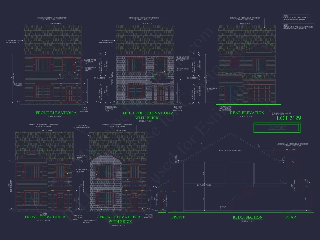 Modern Colonial Revival House Plan with 2 Floors and Open Design