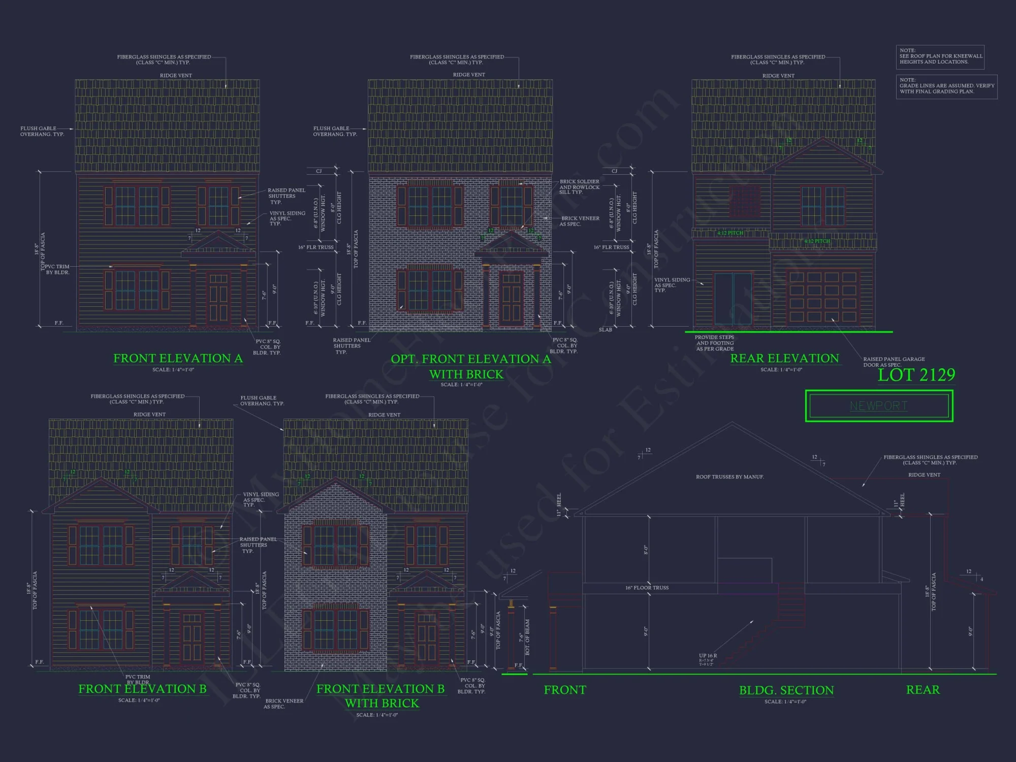 Modern Colonial Revival House Plan with 2 Floors and Open Design