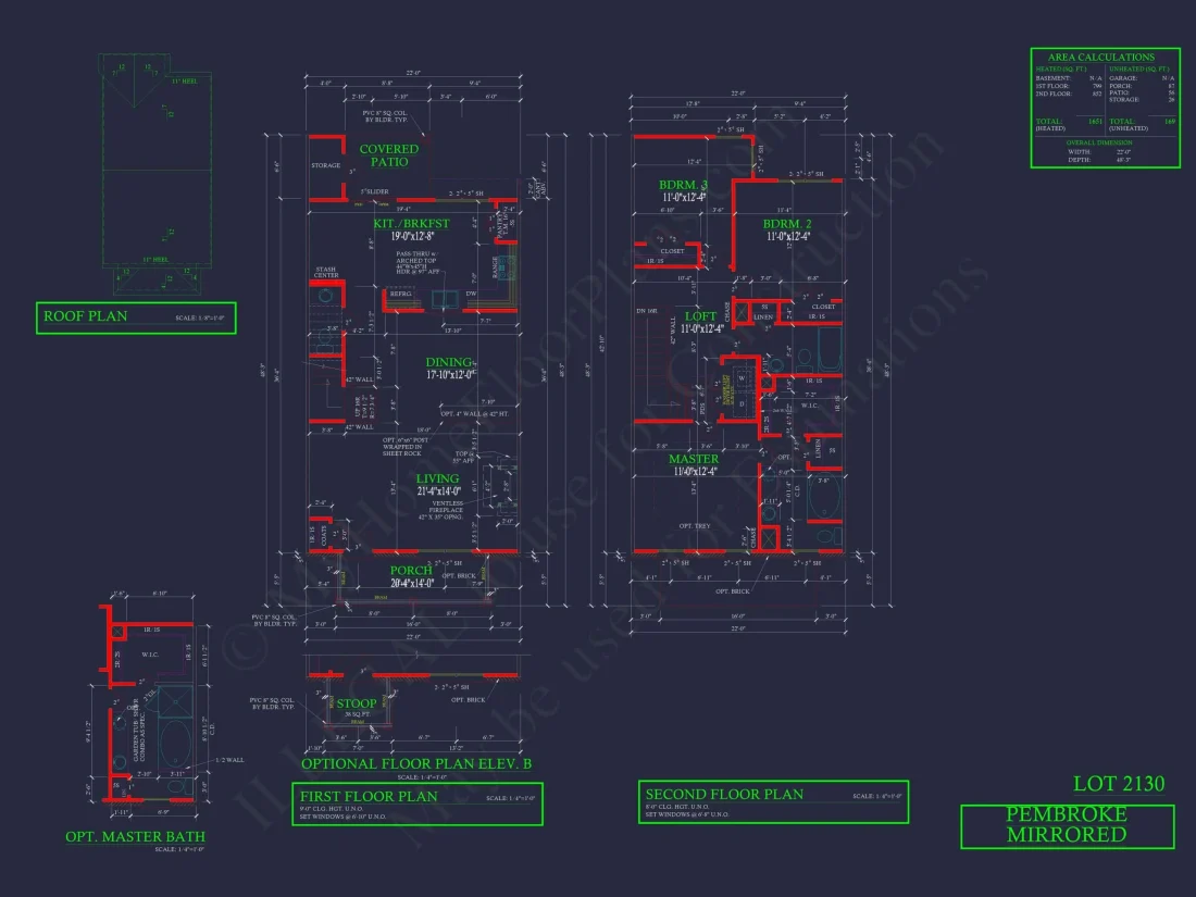 Modern Colonial Revival House Plan with 2 Floors and Open Design
