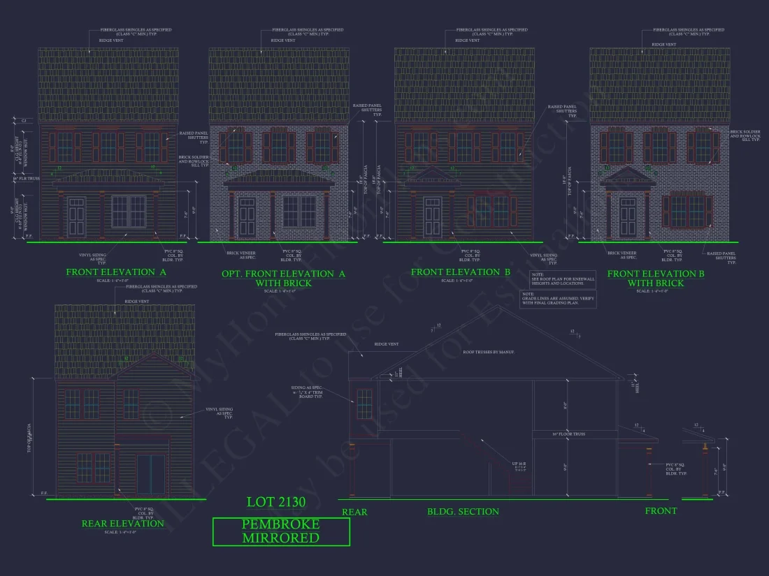 Modern Colonial Revival House Plan with 2 Floors and Open Design