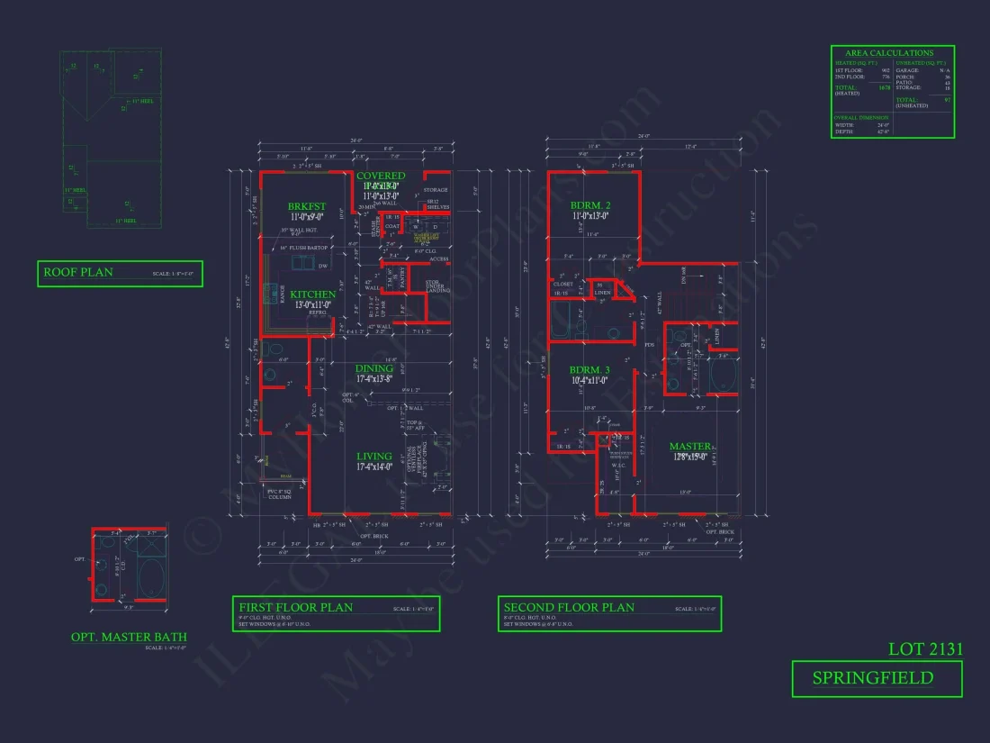 Modern Colonial Revival House Plan with 2 Floors and Open Design