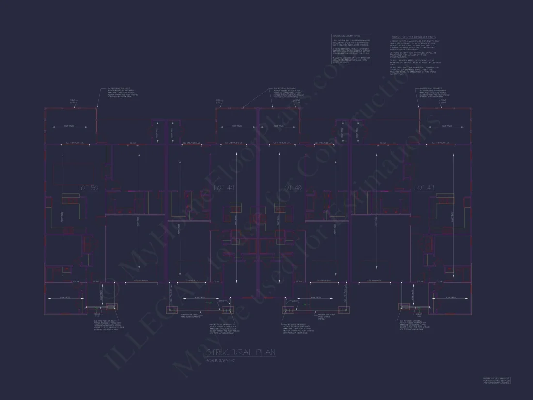 4-Unit Townhome Floor Plan with Open Layout and Craftsman Design