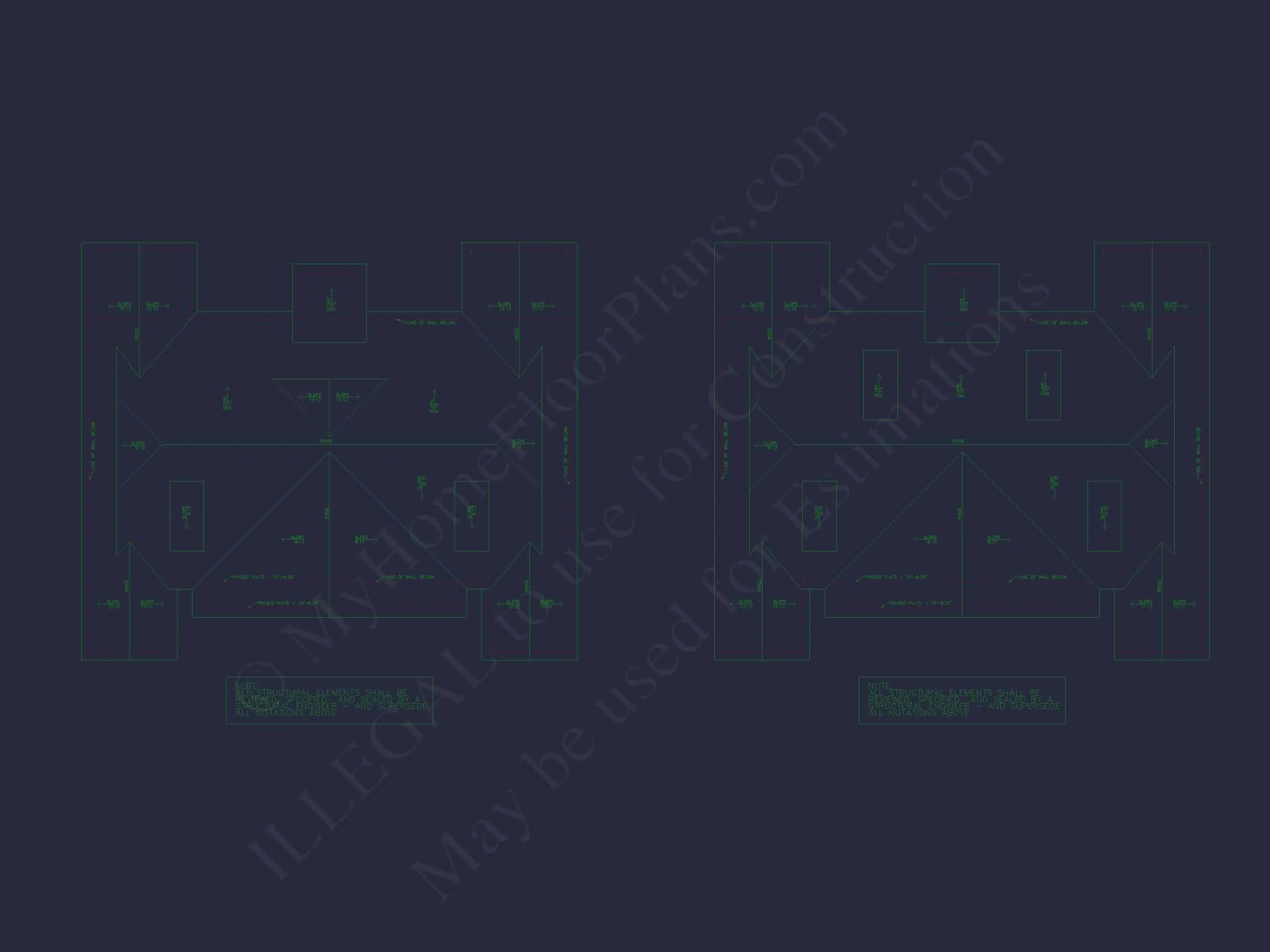 11-1773 4-UNIT TOWNHOUSE PLAN - Architectural House Blueprint - 4-Unit Townhouse Floor Plan Designs 15 4-Unit Townhome Floor Plan with Open Layout and Craftsman Design