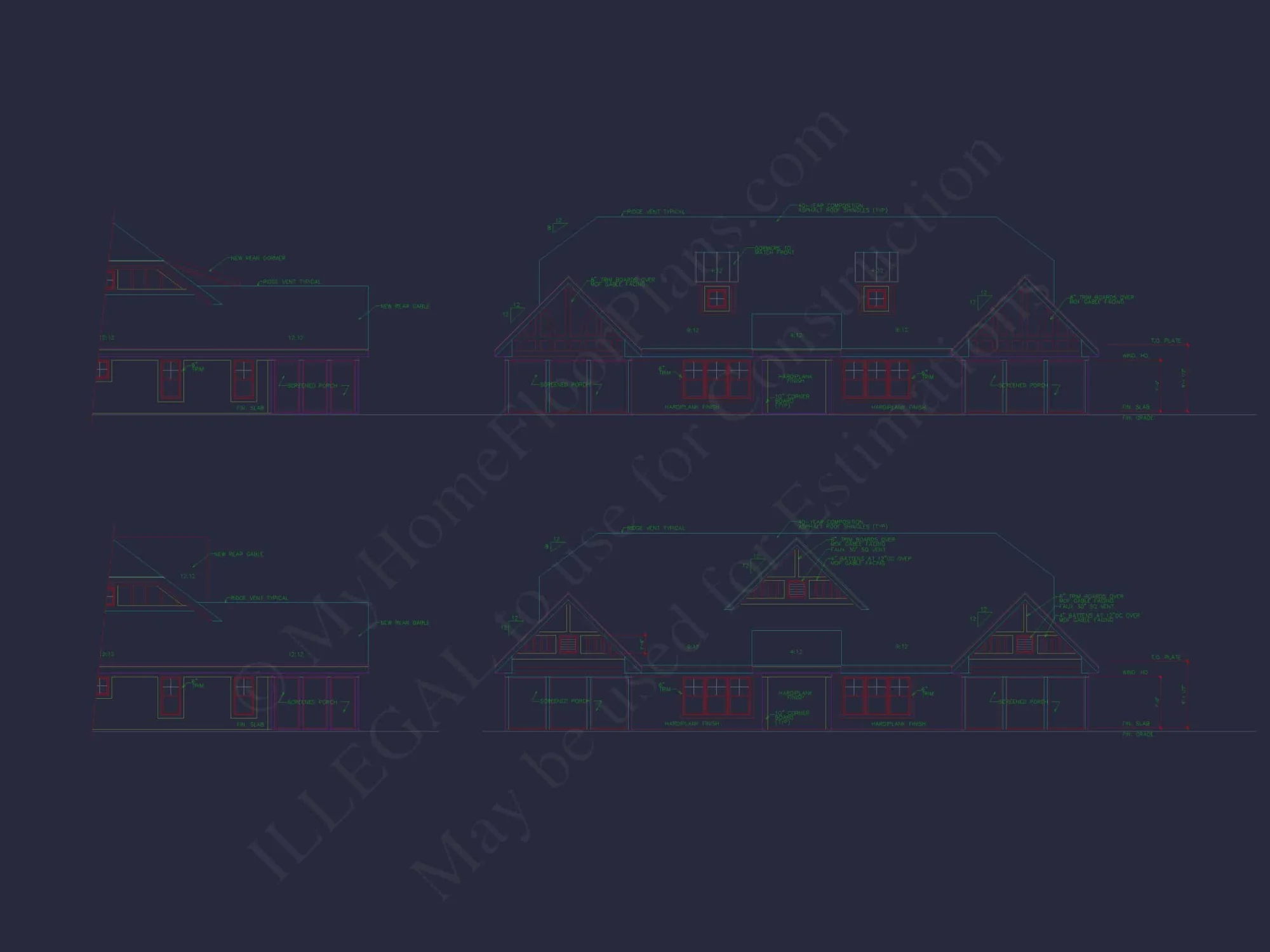 4-Unit Townhome Floor Plan with Open Layout and Craftsman Design