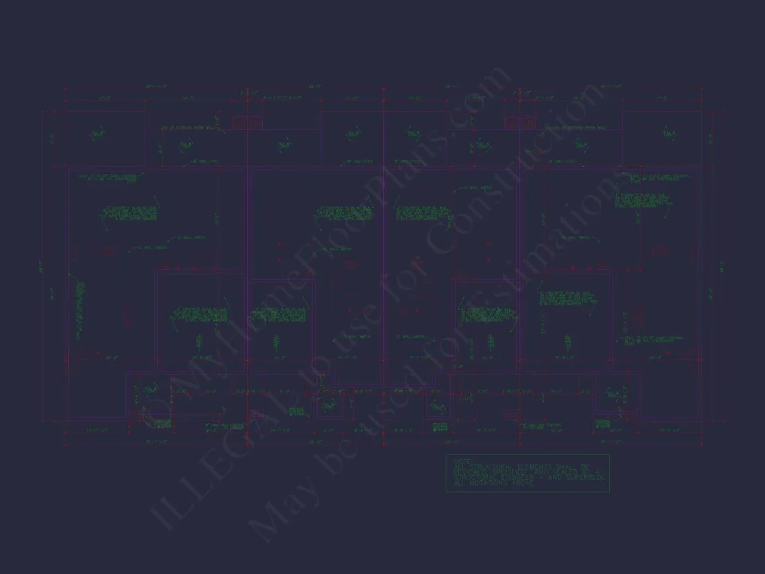 4-Unit Townhome Floor Plan with Open Layout and Craftsman Design
