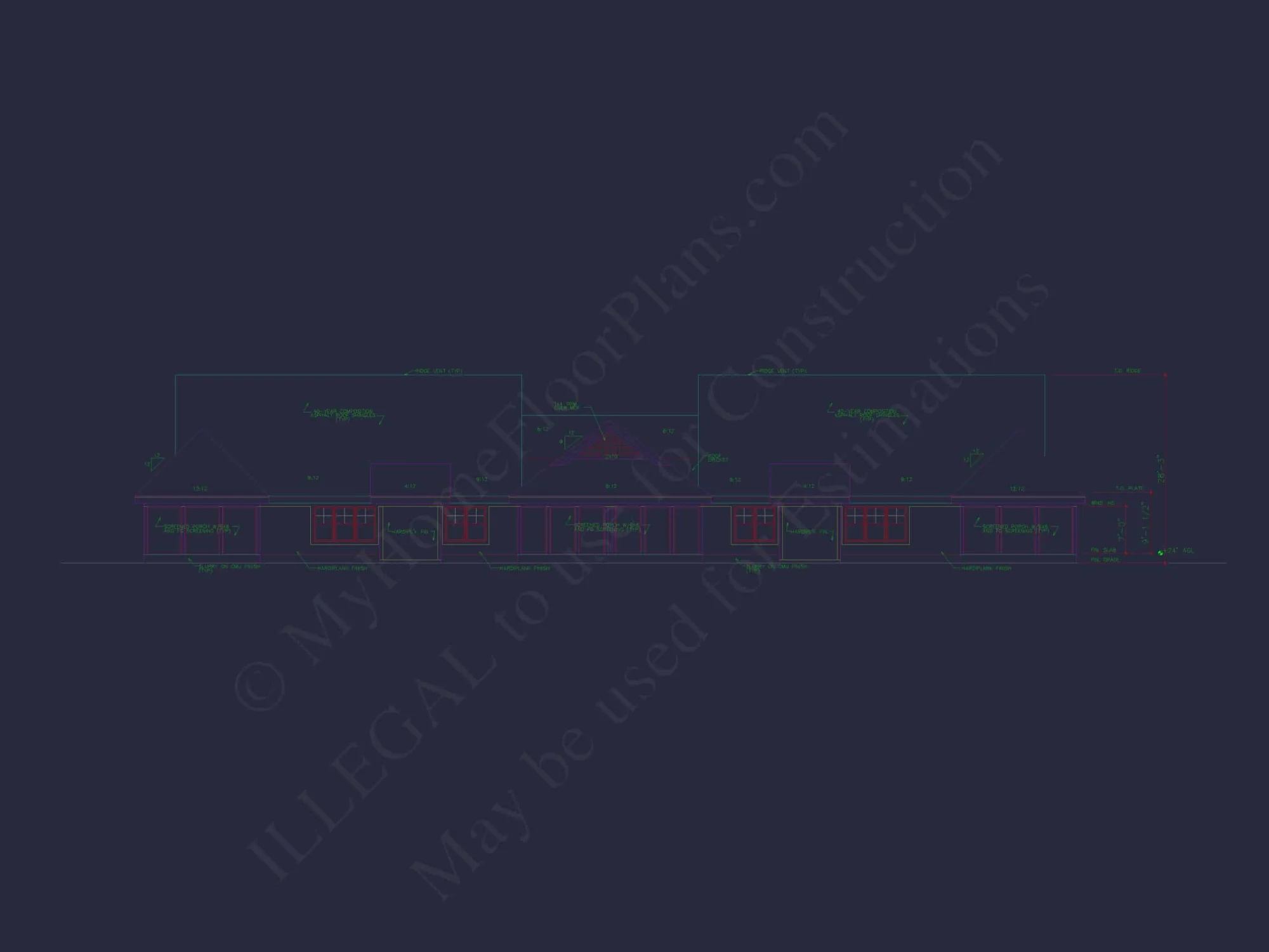 4-Unit Townhome Floor Plan with Open Layout and Craftsman Design