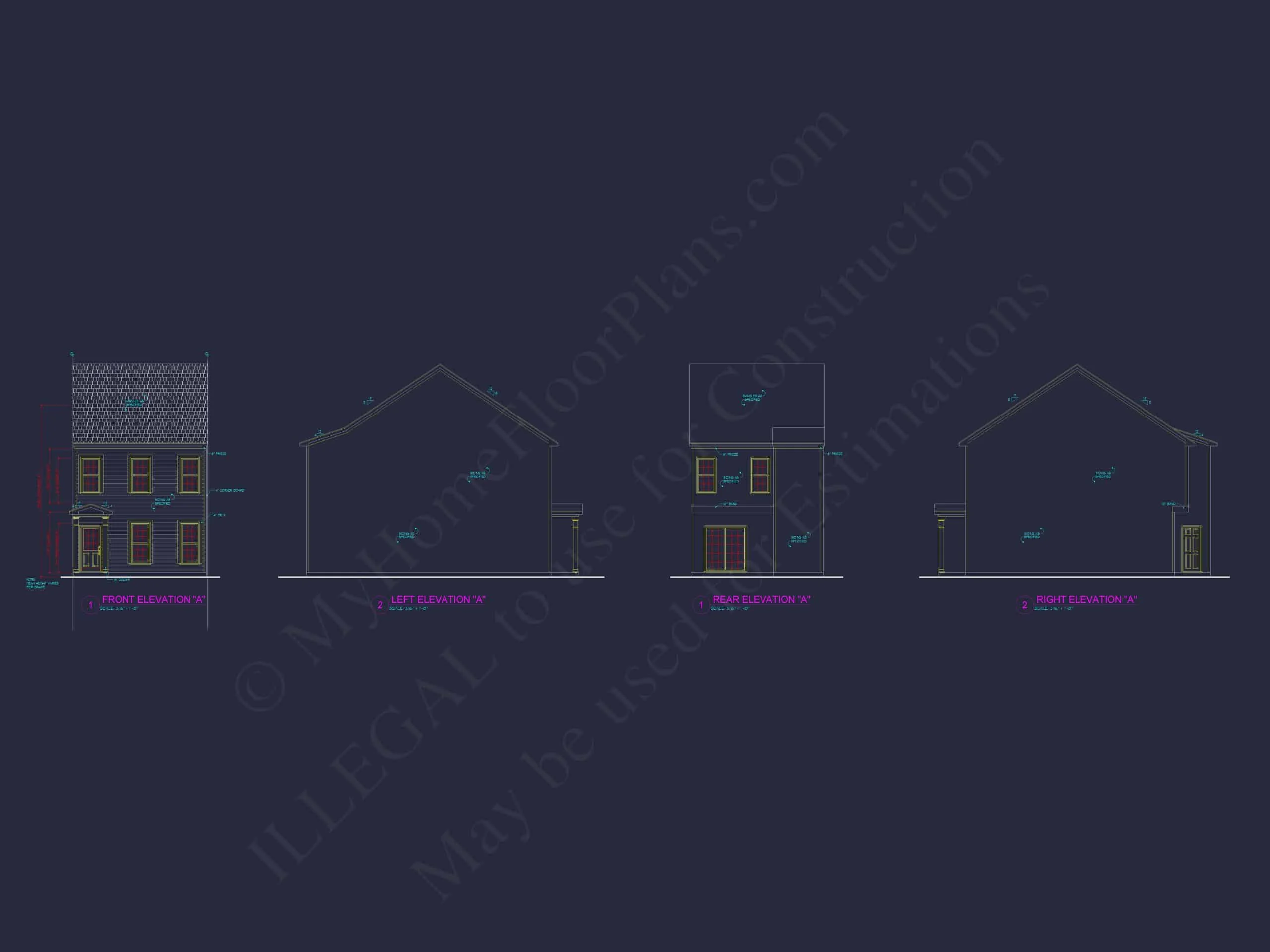 8-1690 OAKWOOD TOWNHOUSE PLAN -Colonial Home Plan - 3-Bed, 2.5-Bath, 1,850 SF 3 Modern Townhome Floor Plan with Open Layout and CAD Files