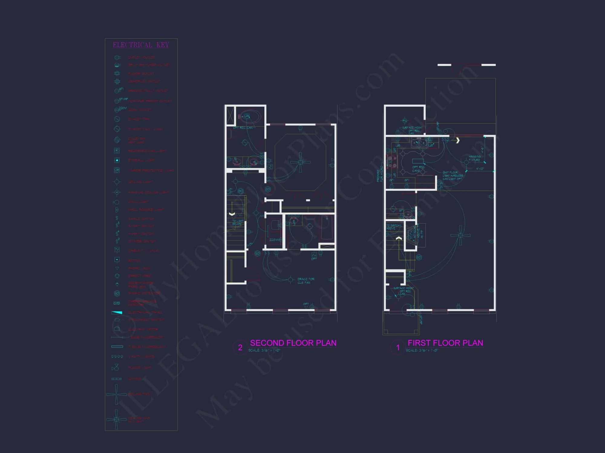 Modern Townhome Floor Plan with Open Layout and CAD Files