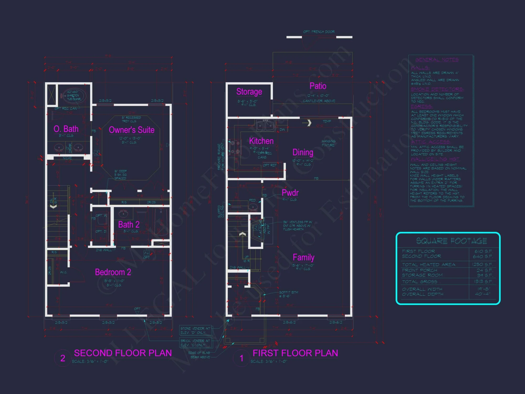Modern Townhome Floor Plan with Open Layout and CAD Files