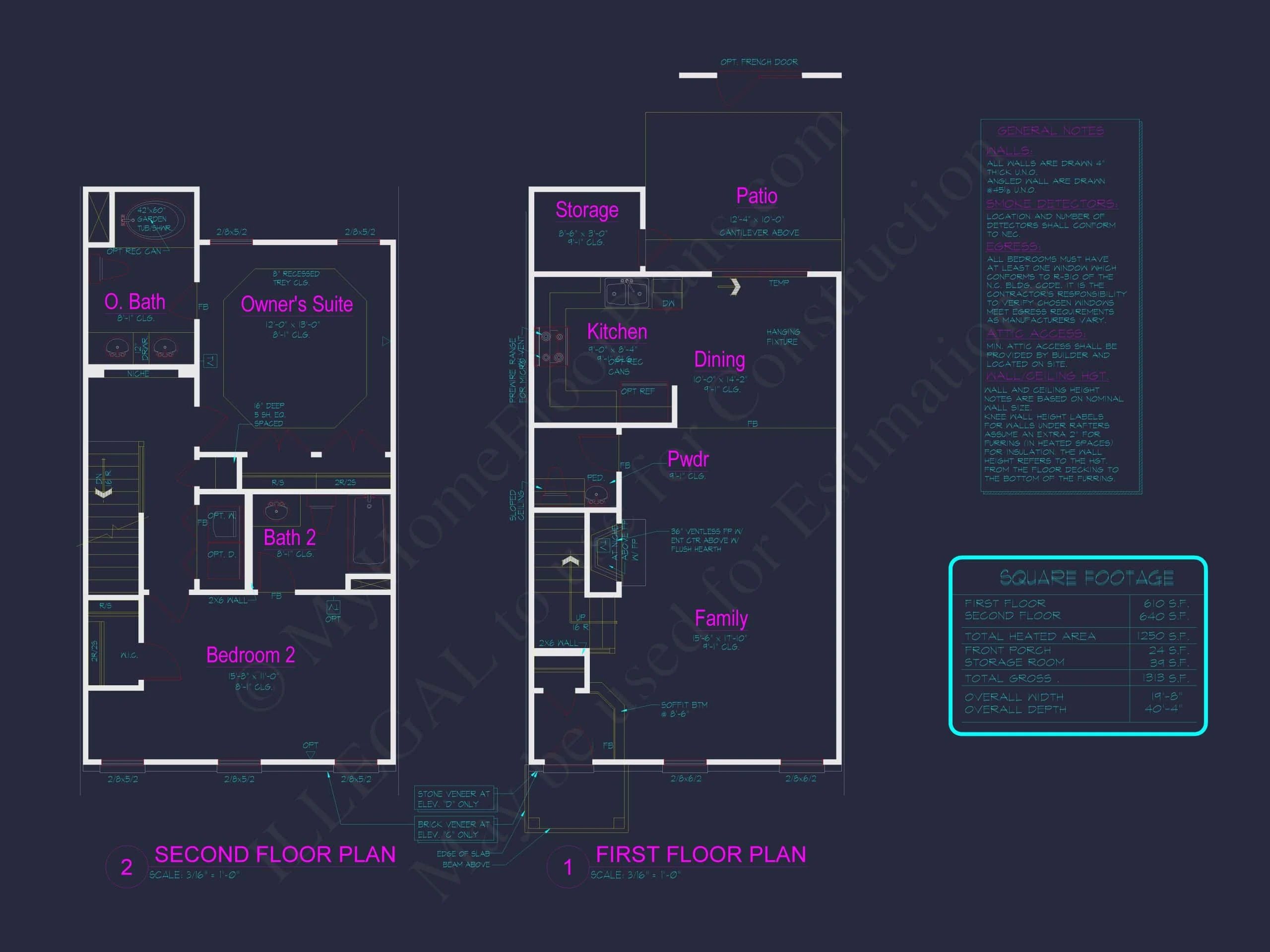 8-1690 OAKWOOD TOWNHOUSE PLAN -Colonial Home Plan - 3-Bed, 2.5-Bath, 1,850 SF 14 Modern Townhome Floor Plan with Open Layout and CAD Files