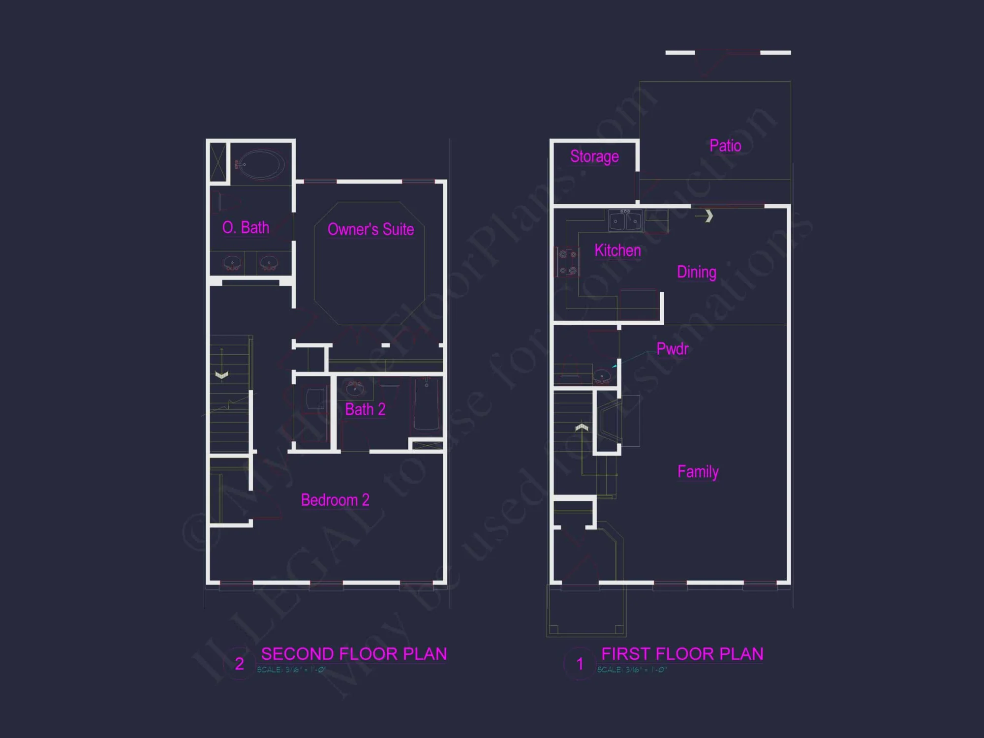Modern Townhome Floor Plan with Open Layout and CAD Files