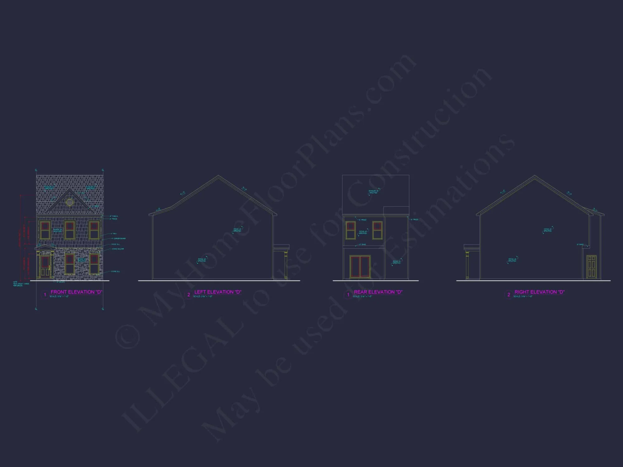 Modern Townhome Floor Plan with Open Layout and CAD Files