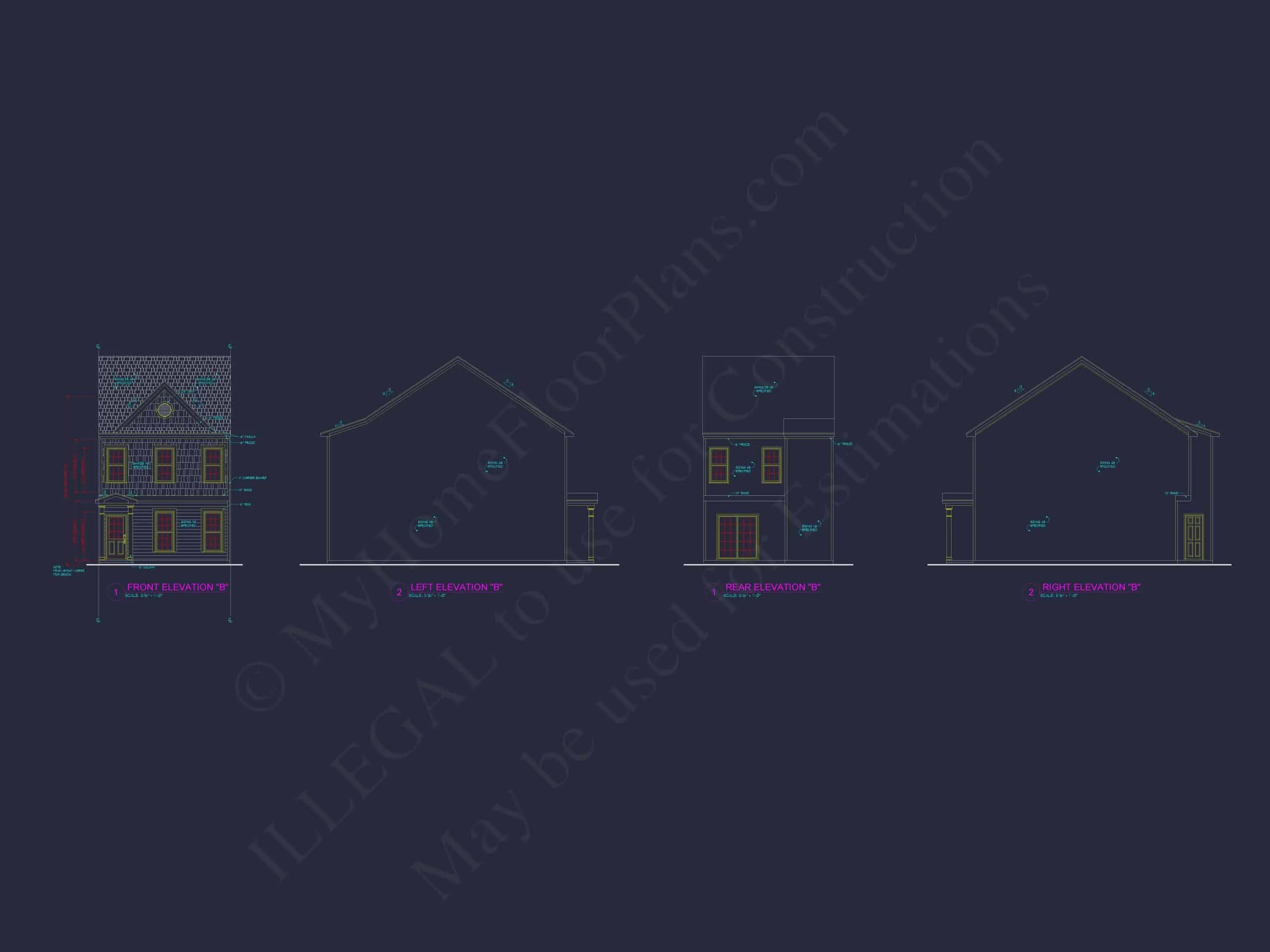 8-1690 OAKWOOD TOWNHOUSE PLAN -Colonial Home Plan - 3-Bed, 2.5-Bath, 1,850 SF 2 Modern Townhome Floor Plan with Open Layout and CAD Files