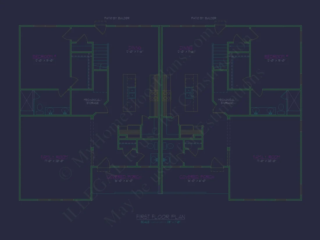 Beautiful Duplex Home Design with Functional CAD Blueprint