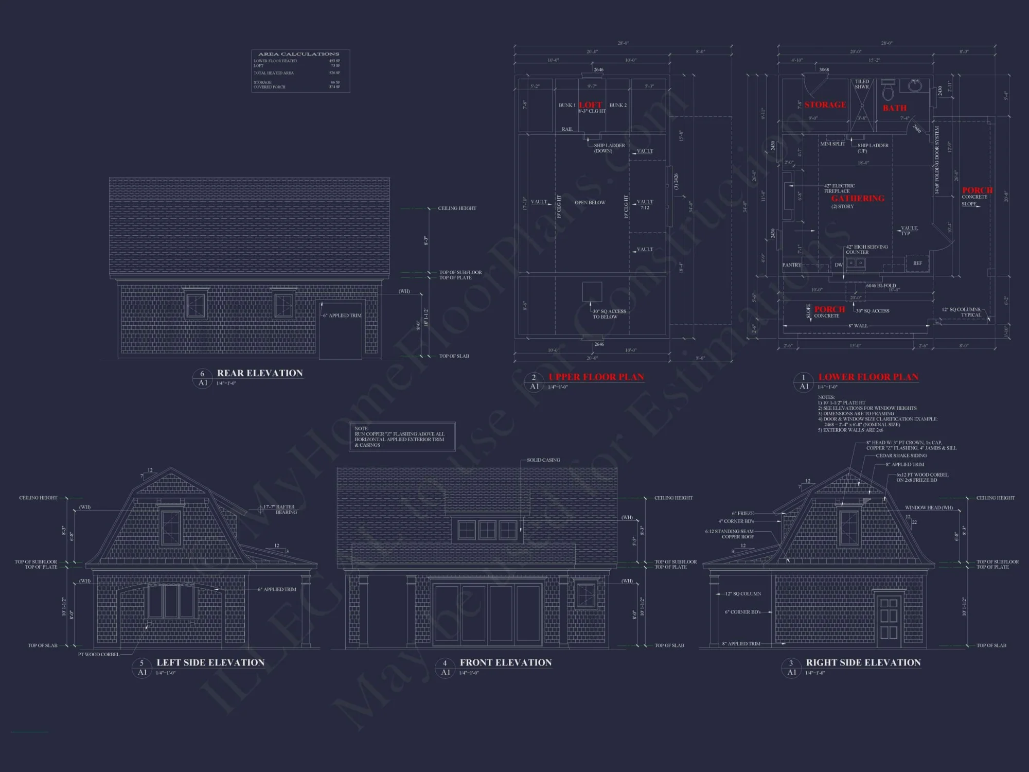 Pool House Home Plan with Loft & Open Floor Plan Designs