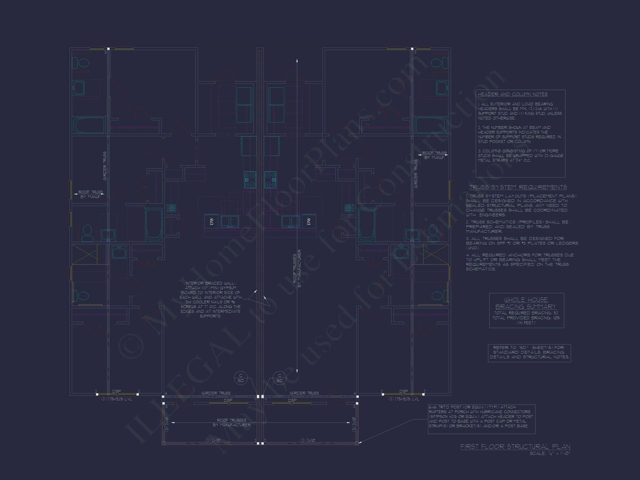 15-1784B DUPLEX PLAN - Modern Duplex House Floor Plan | CAD Blueprint Designs 10 Modern Duplex House Floor Plan with CAD Blueprint Designs