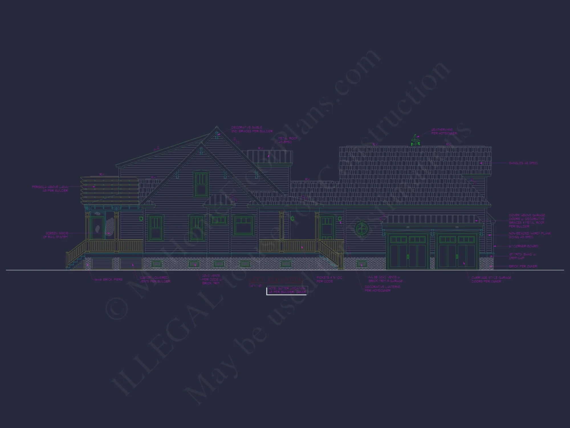 Charming 2-Story House Plan with 3 Beds, CAD Blueprint, and Craftsman Design