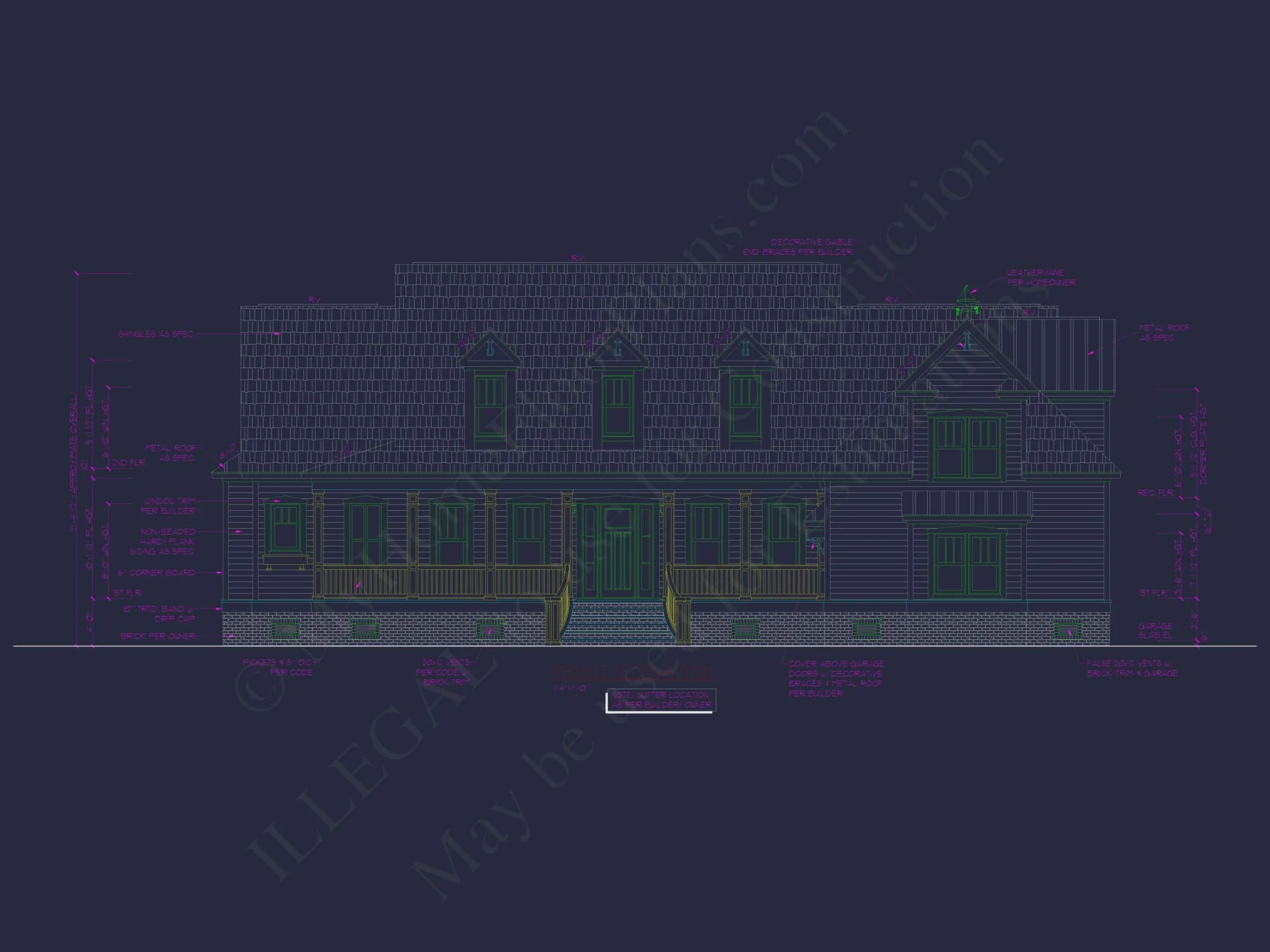 Charming 2-Story House Plan with 3 Beds, CAD Blueprint, and Craftsman Design
