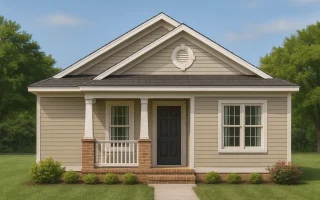Plan  15-1904 - The Thompson Manor |  Traditional Cottage - 4-Bed, 2-Bath, 1,307 SF
