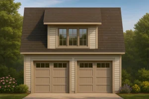 Custom Garage Plan with Study – Smart Layout & Double Bay Design