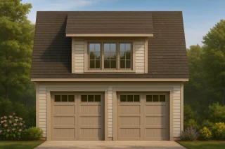 Custom Garage Plan with Study – Smart Layout & Double Bay Design