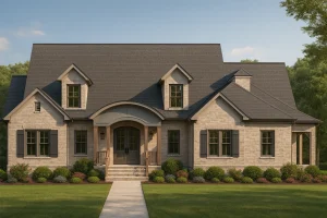 Luxury 1.5-Story House Plan with Pool House & Modern Features