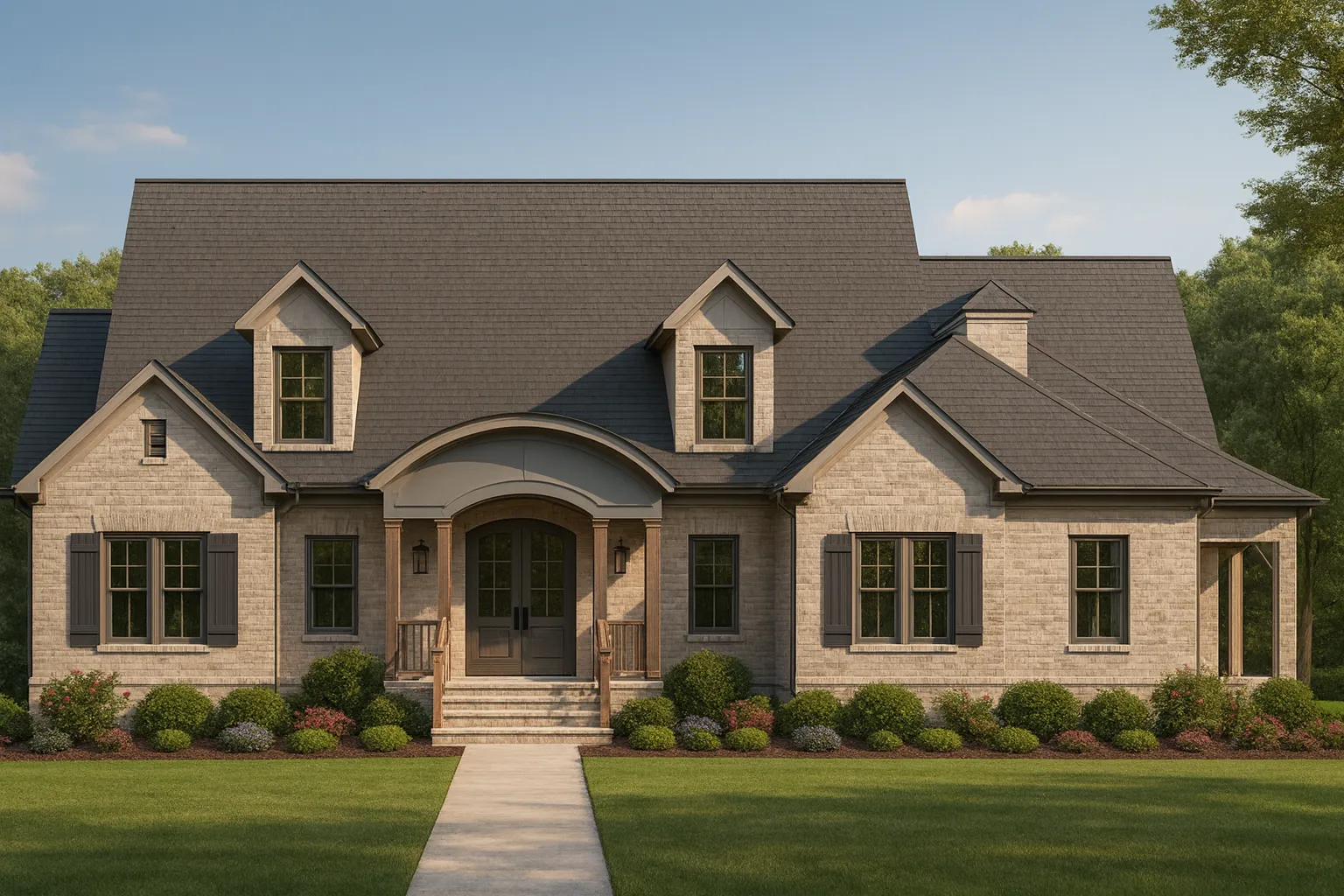 Luxury 1.5-Story House Plan with Pool House & Modern Features