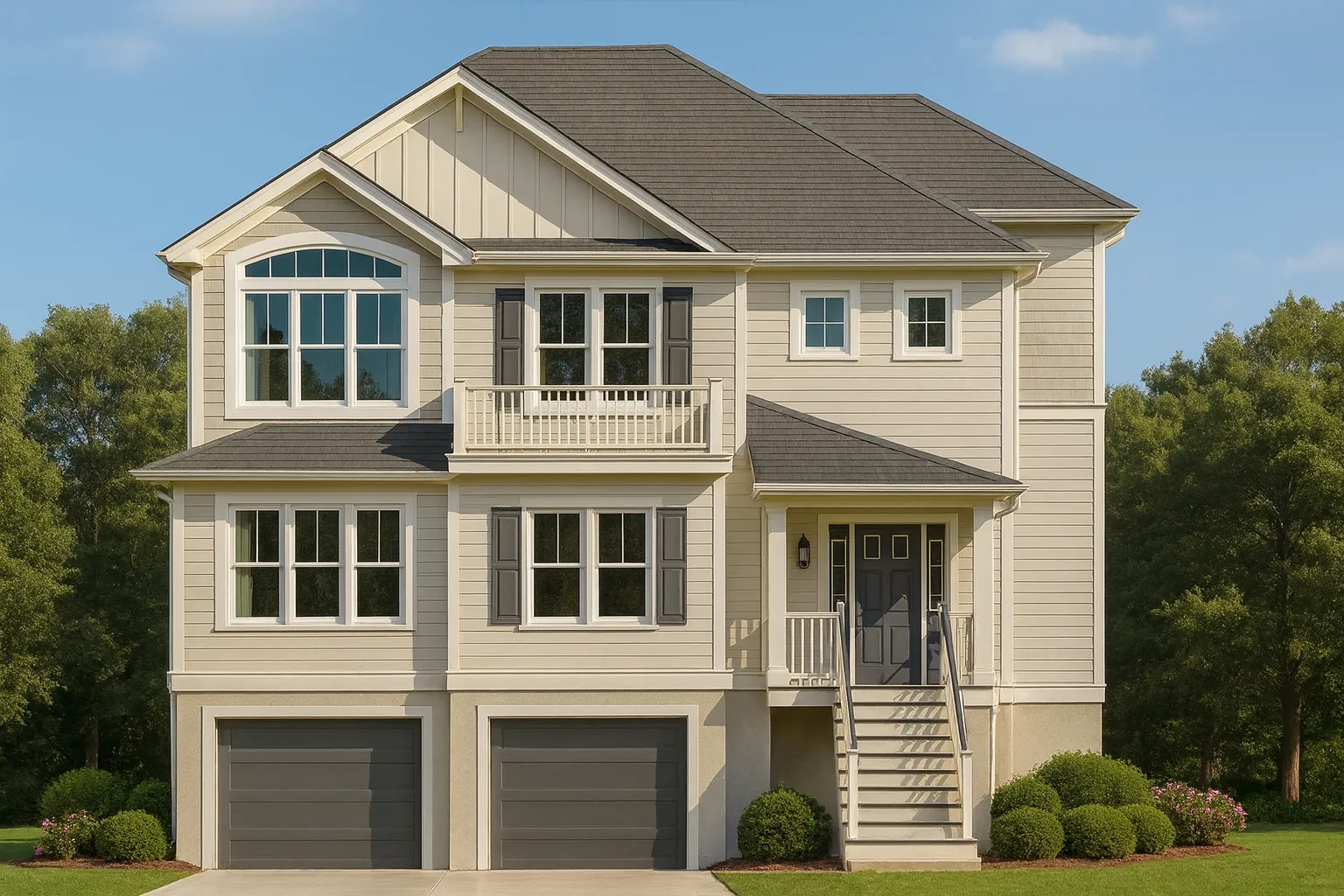 Elegant Coastal Home Design Floor Plan, CAD & Blueprint