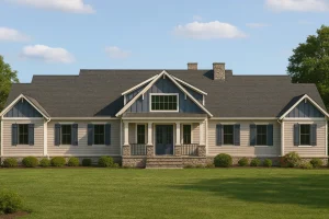 Craftsman Home Plan with 4 Beds, Open Floor Plan & CAD Designs