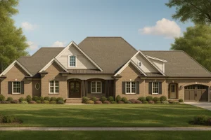 Traditional Tudor Home Plan with 4,485 Sq Ft Floor Plan & Blueprint