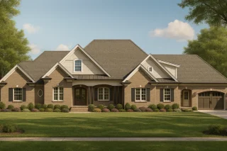 Traditional Tudor Home Plan with 4,485 Sq Ft Floor Plan & Blueprint