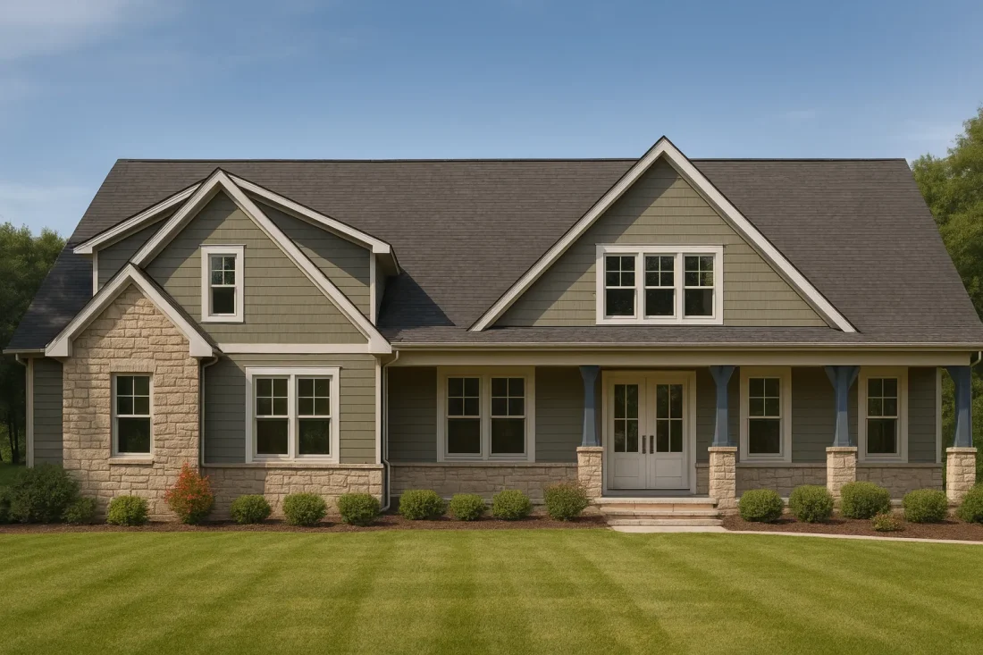 Modern Craftsman House Plan with 1.5 Floors and Spacious Garage