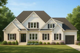 Modern Craftsman Home Floor Plan with 2 Stories & Detailed CAD Designs