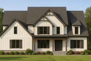 Stunning Home CAD Floor Plan with 4 Bedrooms and 2 Garage Bays