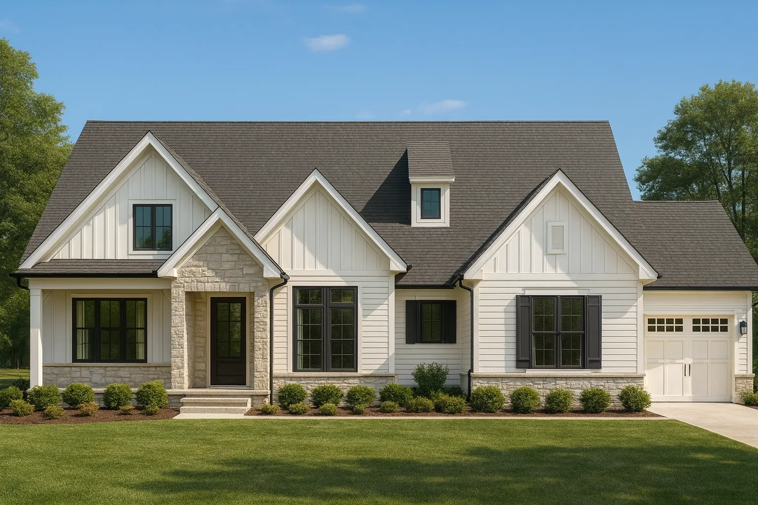 Traditional Farmhouse House Plan with Spacious Floor Layout & Craftsman Appeal