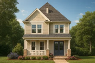 Modern Craftsman Home Plan with 2 Floors and Unique Features