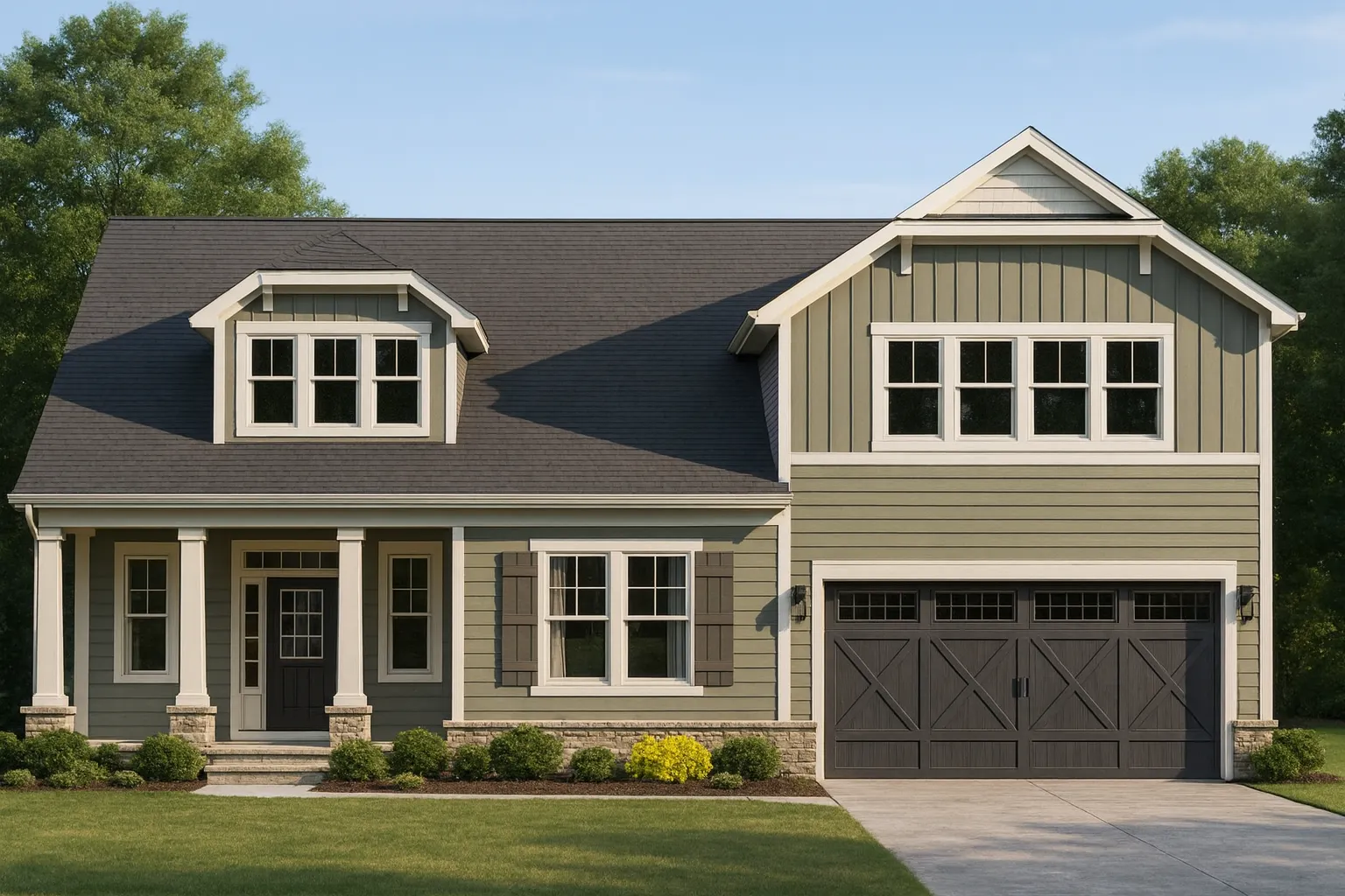 Modern Craftsman Home Plan with Screened Porch and CAD Blueprints