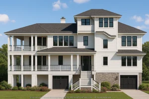 House Plans with Second Floor Laundry Room 9 Enhanced 3-Level Beach House Plan with Luxurious CAD Designs