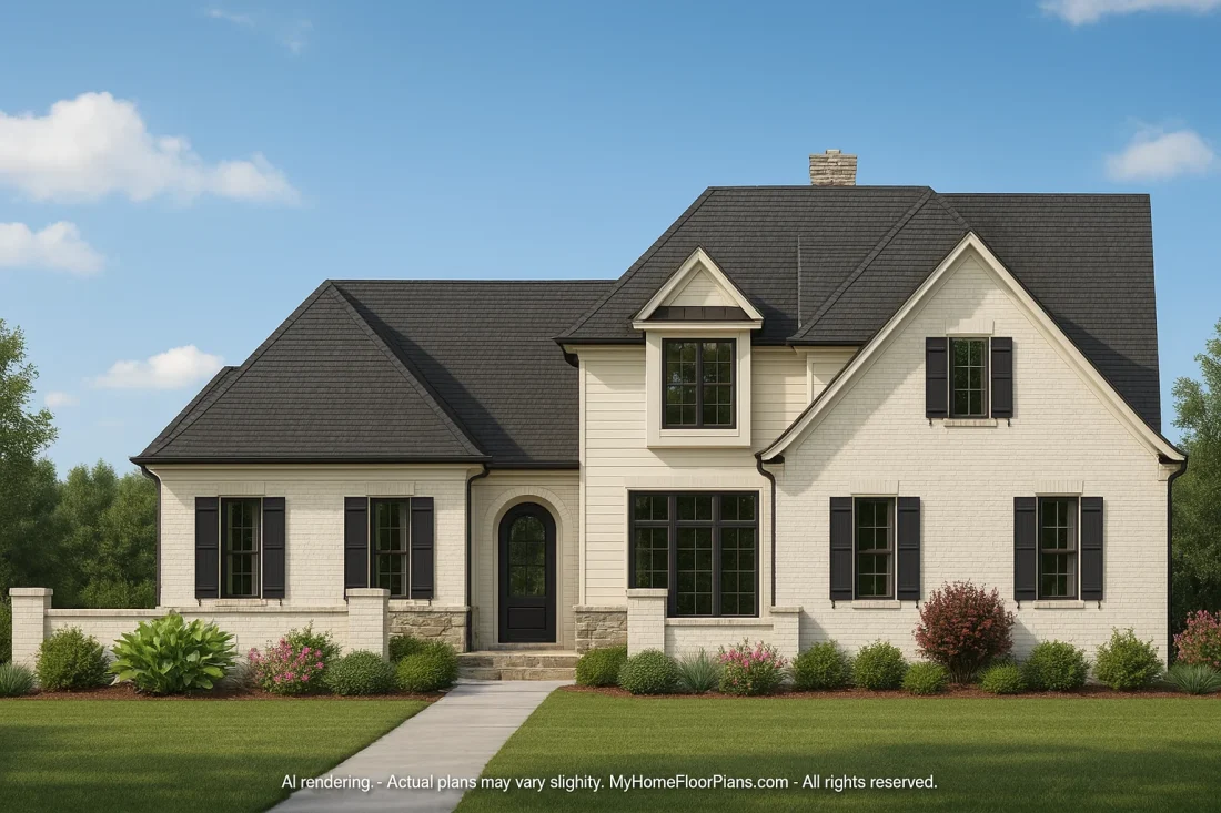Elegant 2-Story House Plan with French Country Design