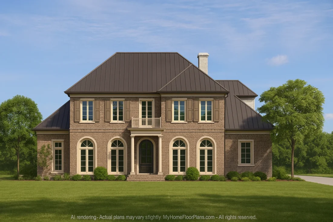 Stunning 2-Story House Plan with French Country Charm & Flexible CAD Layout