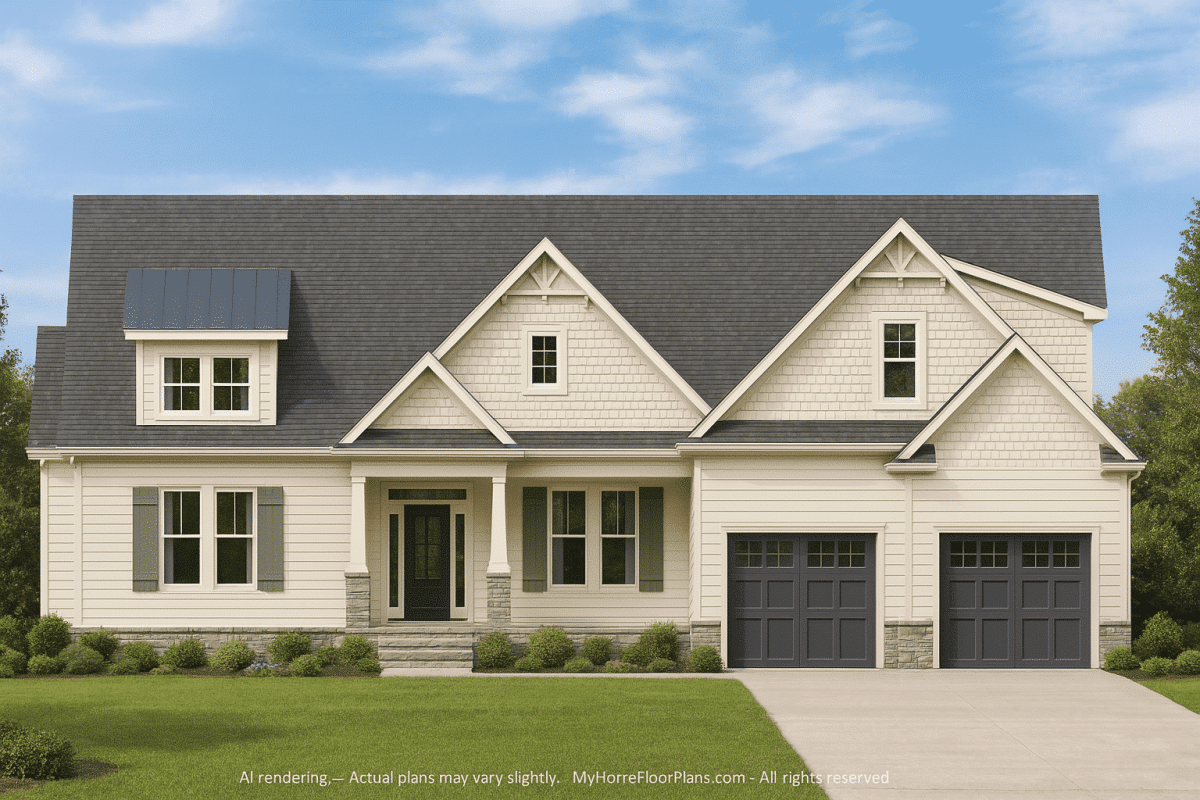 Efficient 2-Story House Plan with Traditional Craftsman Charm