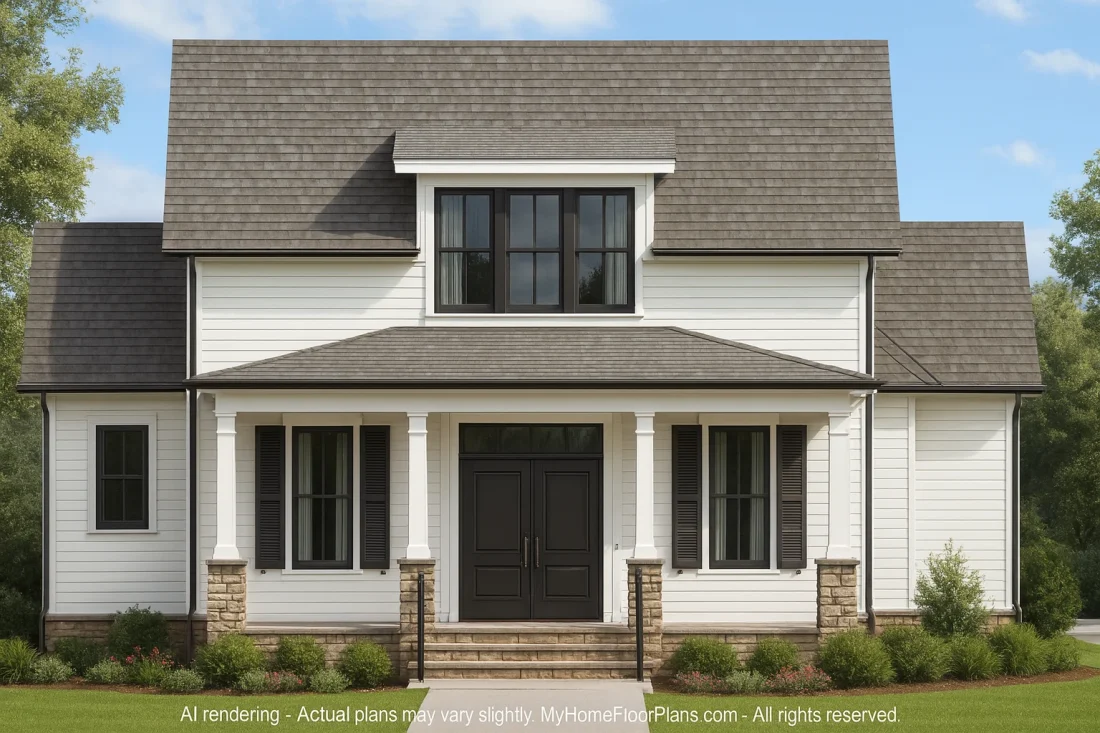 Elegant 2-Story House Plan with Traditional and Craftsman Charm