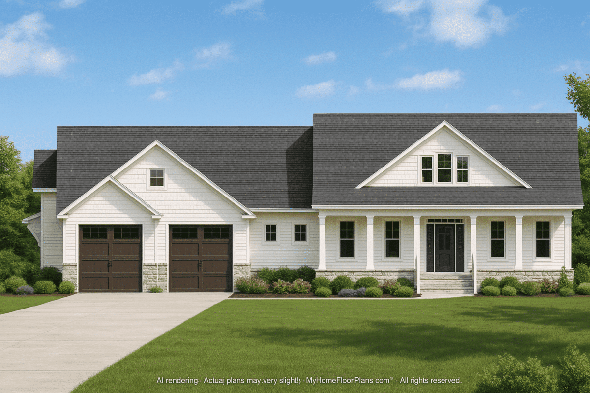 Spacious Home Plan with 2 Floors, 4 Beds & Craftsman Style