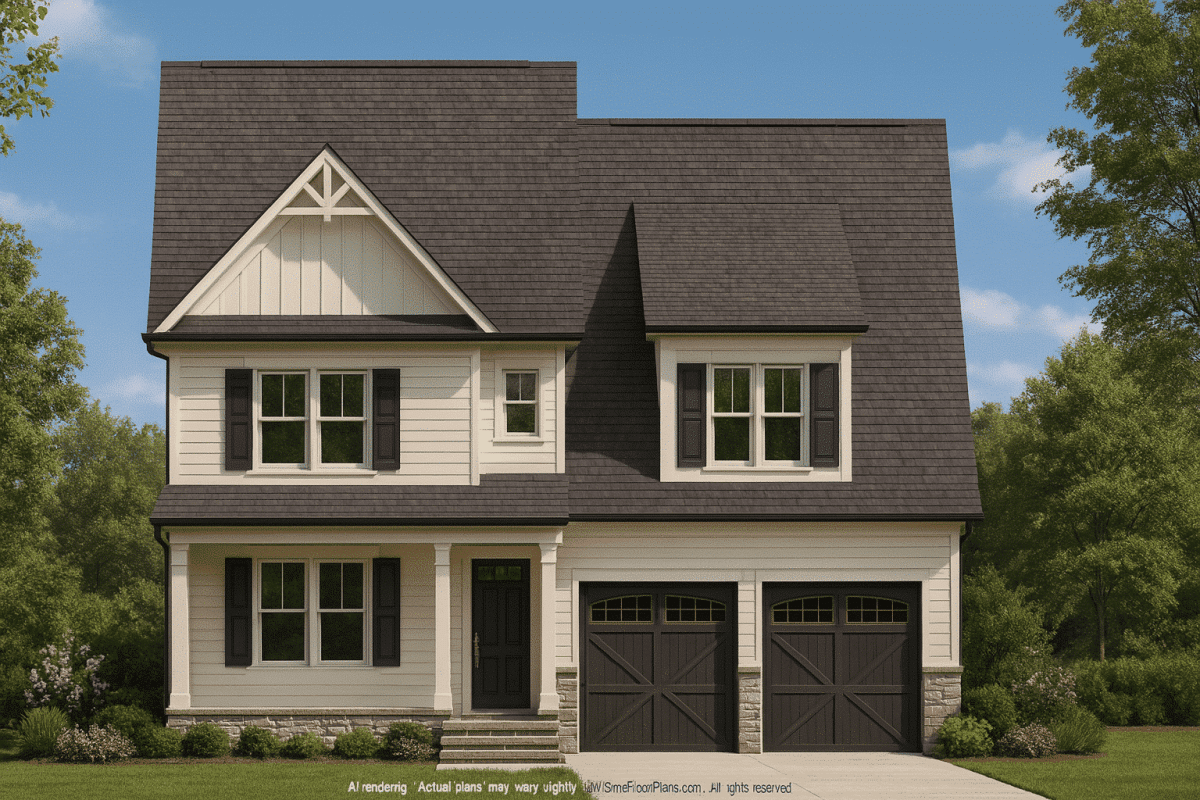Spacious 2-Story Craftsman Home Plan with CAD Blueprints
