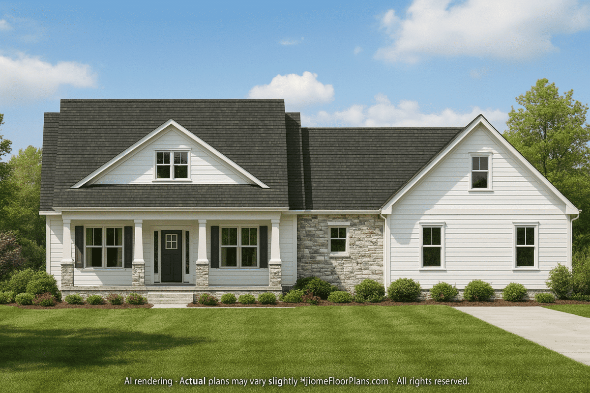 Spacious Ranch Home Plan 2008 Sq. Ft. Heated with Open Design