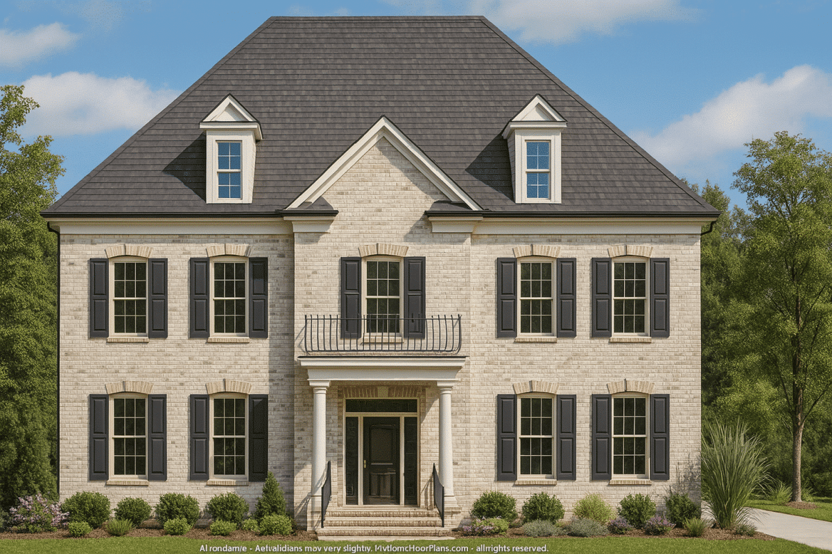 Elegant 2-Story Colonial Revival House Plan with 3,445 Heated Sq Ft
