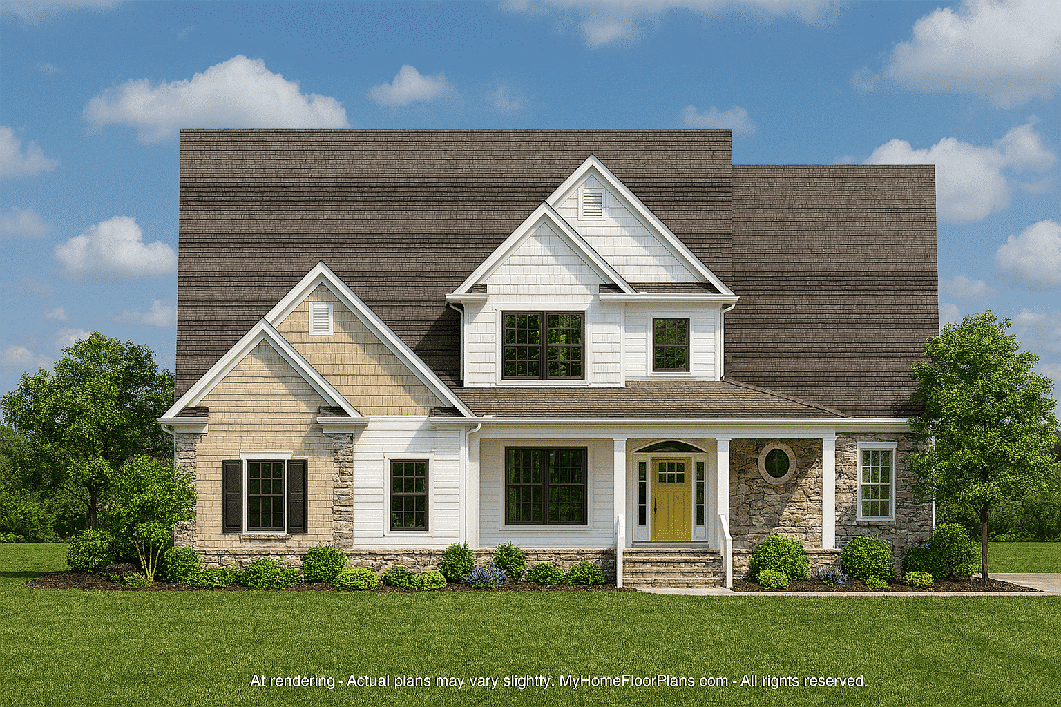 10-1079 HOUSE PLAN - Traditional 2-Story House Plan with 4 Bedrooms and 3-Car Garage | 3126 Sq Ft 2 Traditional 2-Story Home Plan with Colonial Revival Architecture