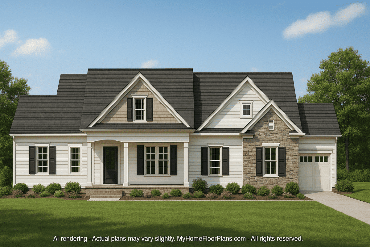 Elegant 2-Story Craftsman House Plan with Spacious Floor Layout