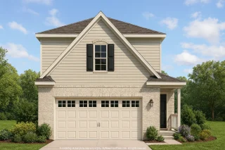 Compact Home Design with Garage & Loft Living Space Blueprint